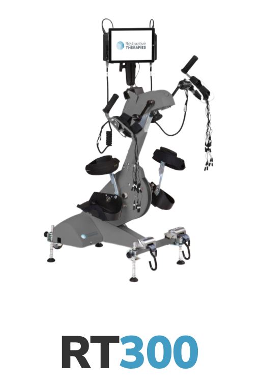 RT300 medical-grade FES cycle that pairs pedaling with electrical stimulation to help maintain muscle mass and circulation.